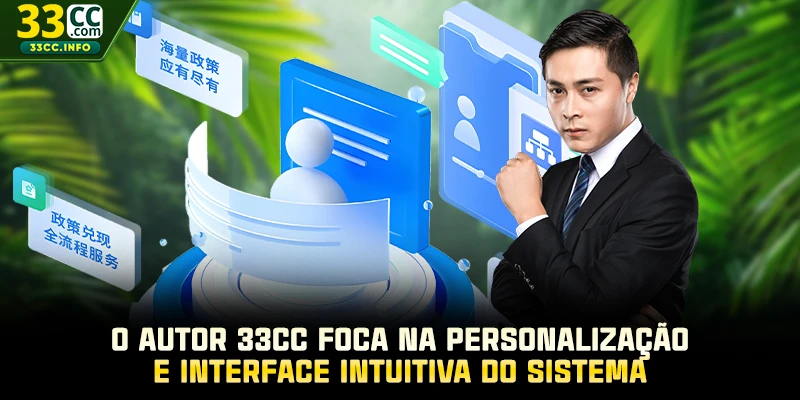 O autor 33CC foca na personalização e interface intuitiva do sistema