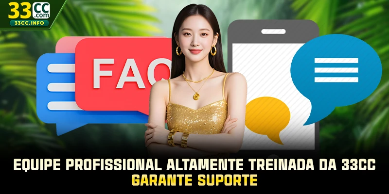 Equipe profissional altamente treinada da 33CC garante suporte